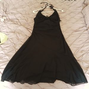 Dressy tie neck large black dress